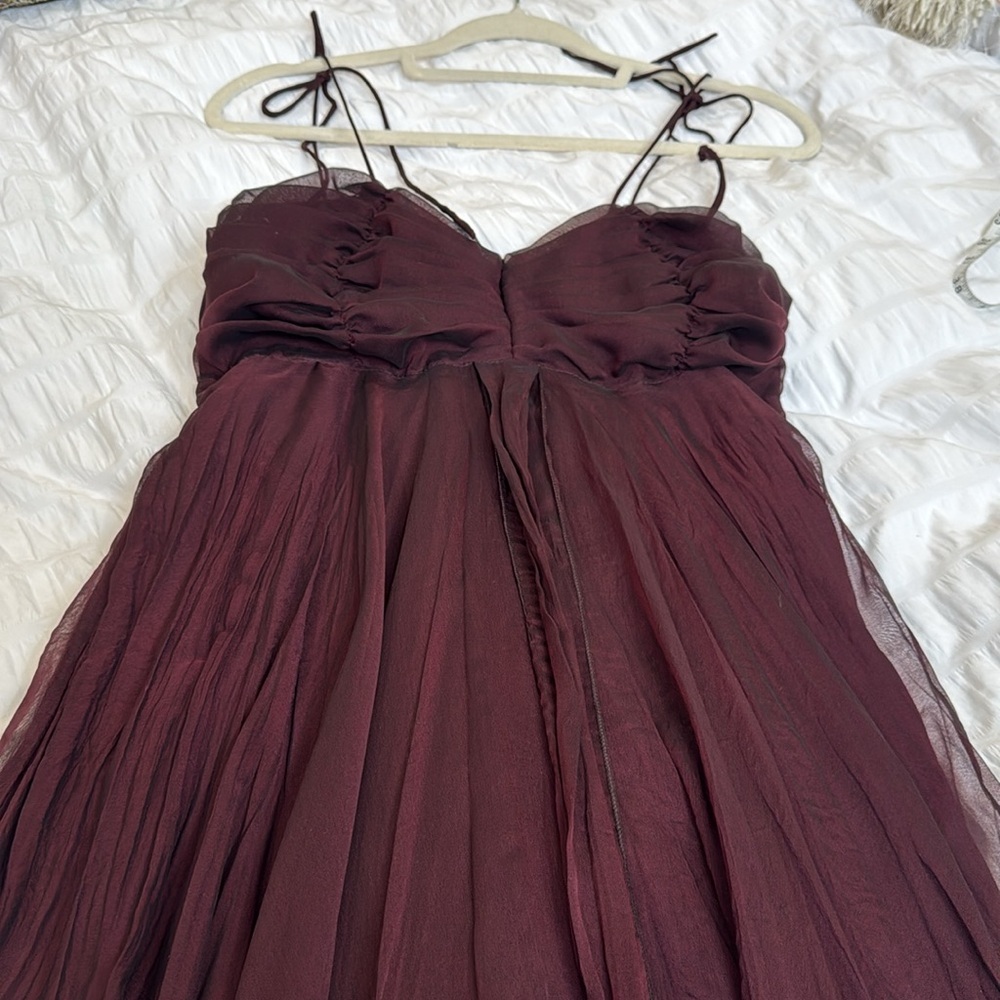 In Love by Carlin Paris Elegant Burgundy Spaghetti Strap Dress size 12